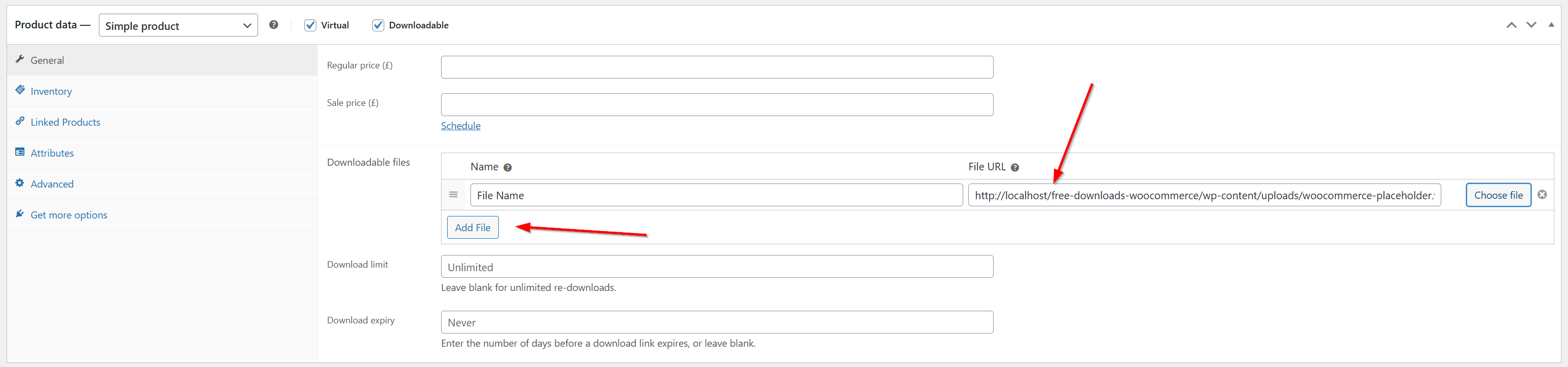 Adding a downloadable file